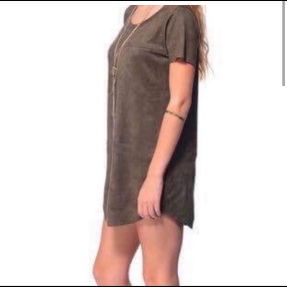 Grey suede shirt dress​​​​​​ - Picture 3 of 6